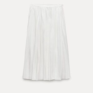 Zara white midi swing skirt size large